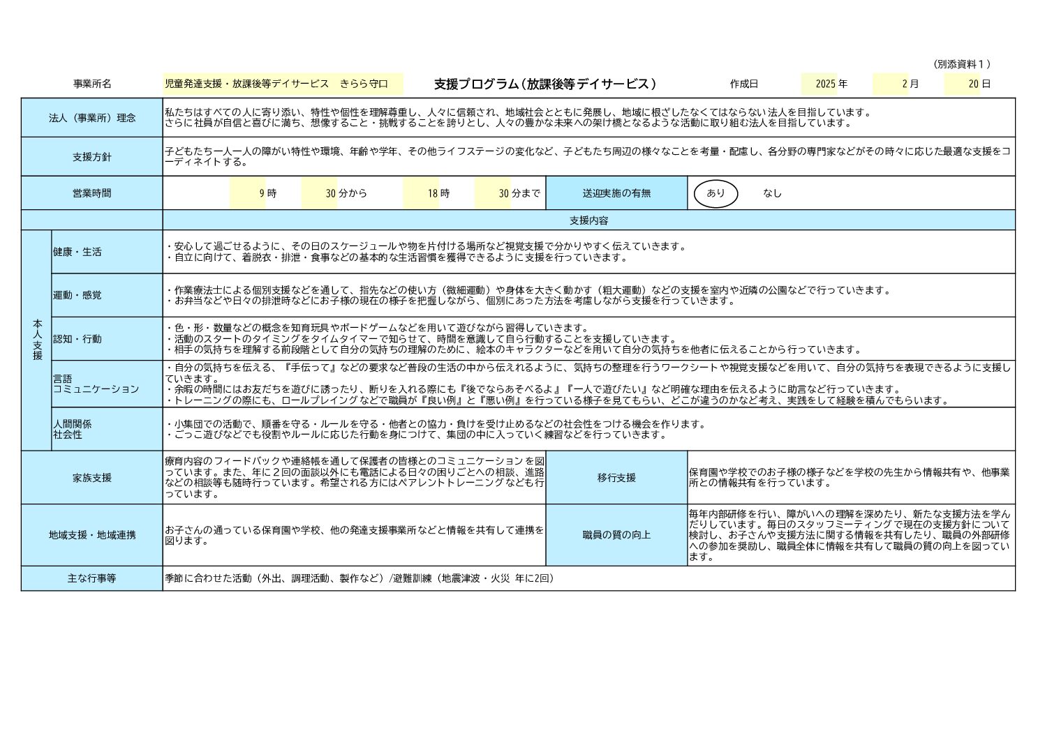 支援プログラム(守口)